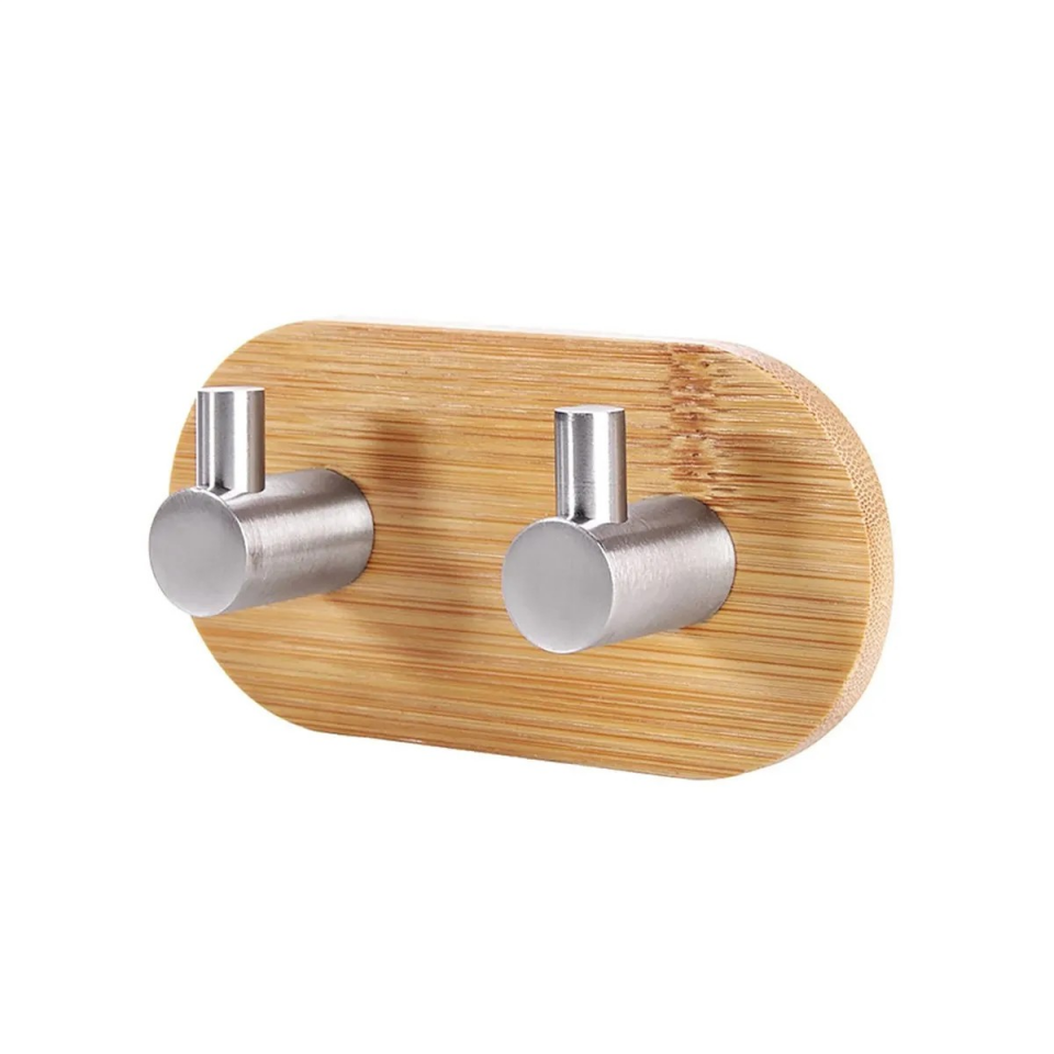 KANCA GÜMÜŞ BAMBU ÇİFT KANCA- HAVLU ASKISI-2’Lİ