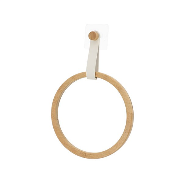 HAVLU ASKISI-BAMBU YUVARLAK- BEYAZ