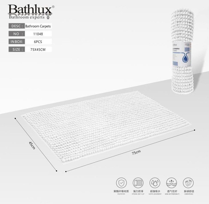 BANYO PASPASI DOKULU 45X75 BEYAZ