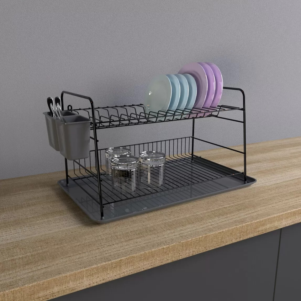 KURUTMALIK İKİ KATLI TABLALI SİYAH