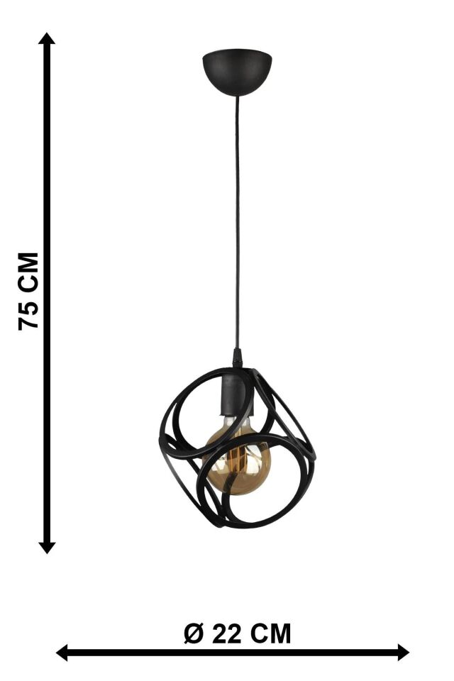 AVİZE TEKLİ LİGNO 22X75CM SİYAH
