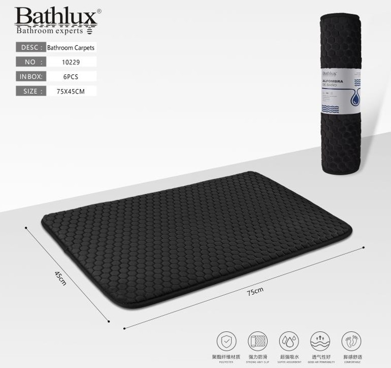 BANYO PASPASI 45*75 CM ALTIGEN ŞEKİL SİYAH TP