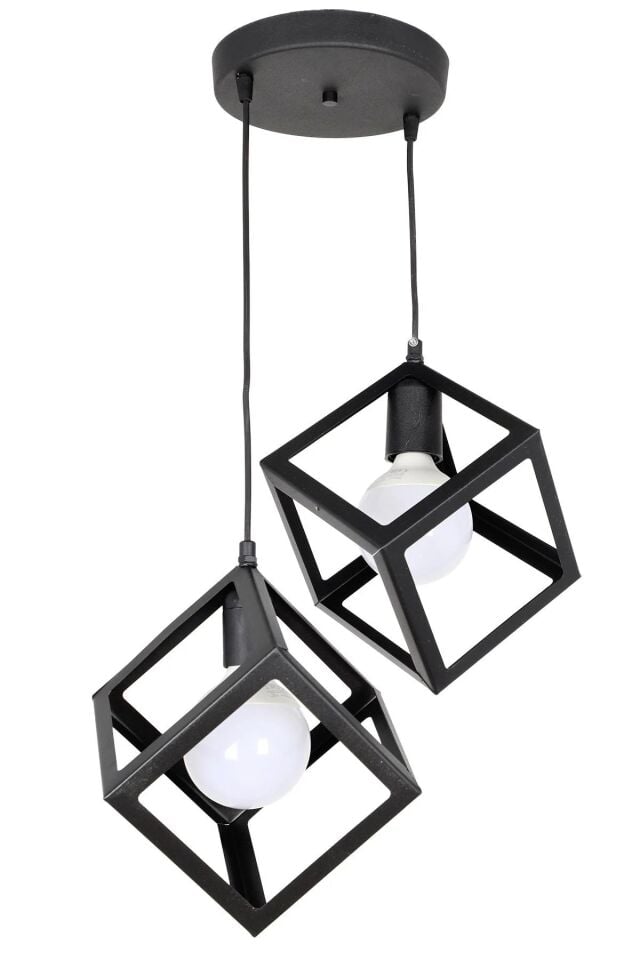 AVİZE İKİLİ MAGNEZYA 35X70CM SİYAH