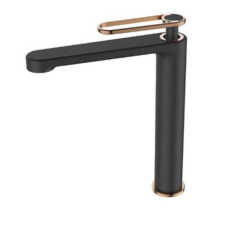 ZETA ÇANAK LAVABO BATARYASI SİYAH/ PARLAK BAKIR TP