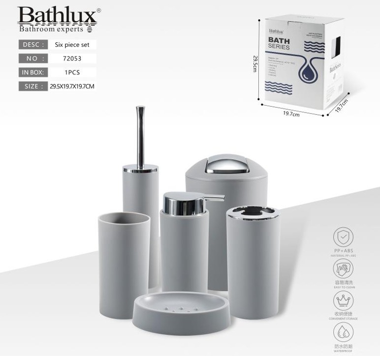 BANYO AKSESUAR SETİ 6'LI GRİ