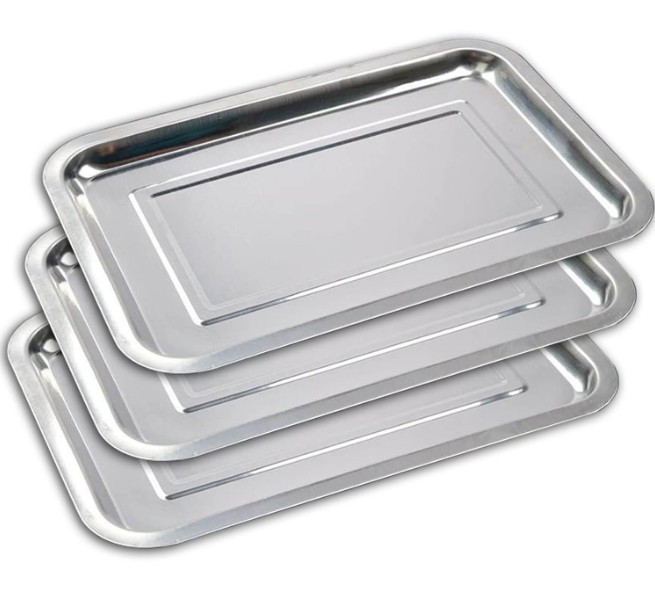 NET*/ KAMP TEPSİ  PASLANMAZ 27X20X2CM