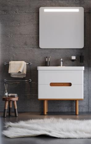 80 CM AYAKLI DLP MAT BEYAZ+AYNALI ÜST+11080 LVB