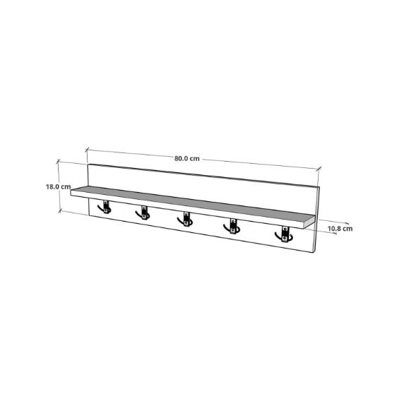 ASKILIK RAFLI DUVAR TİPİ BEYAZ 80CM