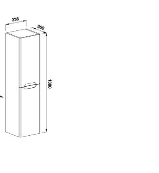 PERLA 35 CM BOY DOLAP MAT BEYAZ