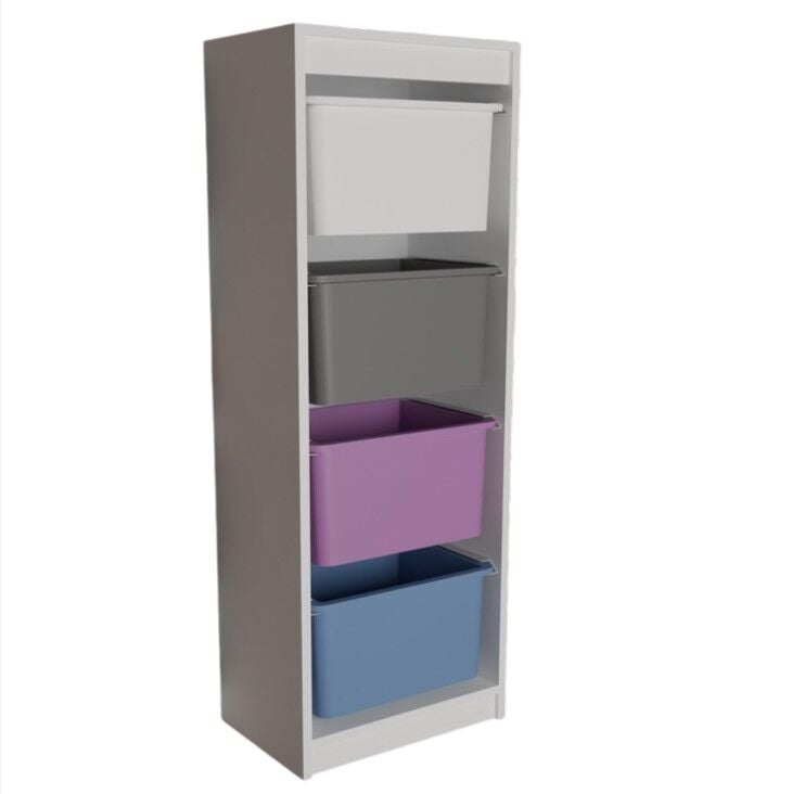 DÜZENLEYİCİ OYUNCAK DOLABI 4 BÜYÜK SEPET BEYAZ