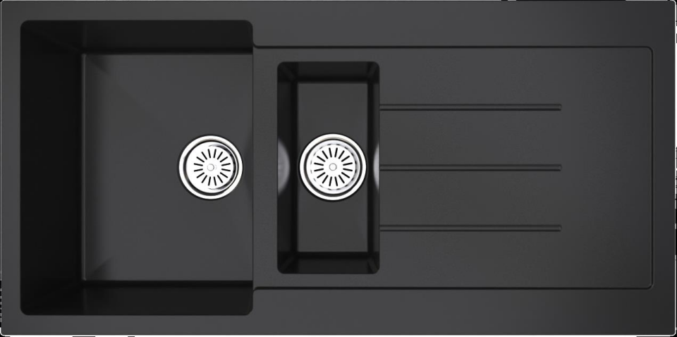 GRANİT EVYE GR100S 1,5 GÖZ 50X100 SİYAH TP