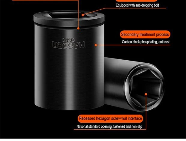 LOKMA ANAHTAR SOKET DARBELİ SİYAH 1/2'' 10 PARÇA