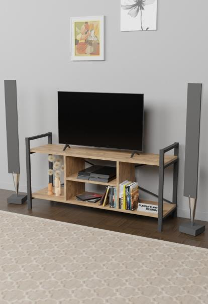 TV SEHPASI 4 BÖLMELİ AÇIK ÇAM 120*60*35CM