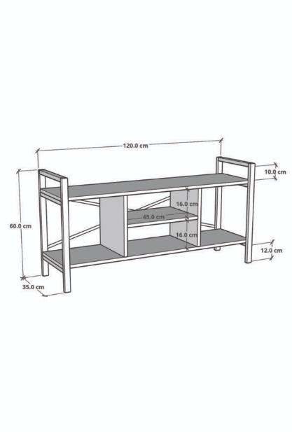 TV SEHPASI 4 BÖLMELİ AÇIK ÇAM 120*60*35CM