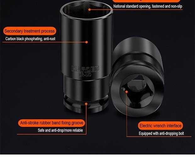 LOKMA ANAHTAR SOKET DARBE UZUN SİYAH 1/2'' 10 PARÇA