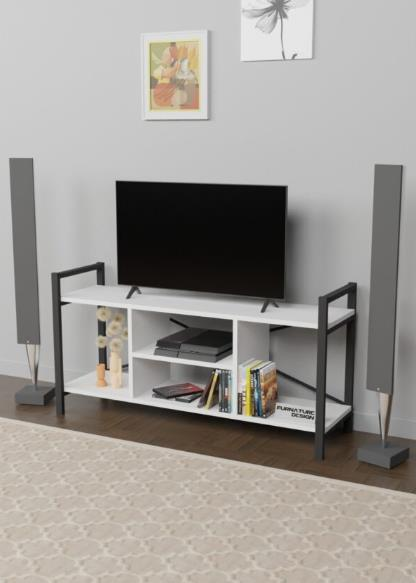 TV SEHPASI 4 BÖLMELİ AÇIK BEYAZ 120*60*35CM