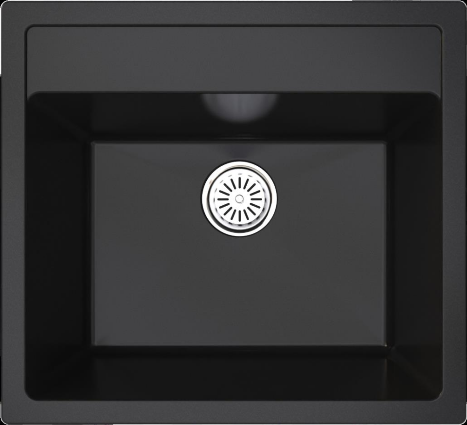 GRANİT EVYE GR56 TEK GÖZ 51X56 KURUTMASIZ-SİYAH TP