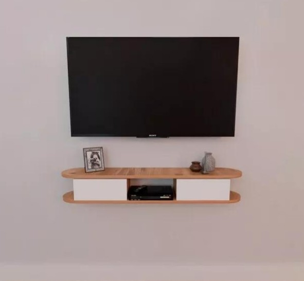 NET*TV SEHPASI DUVAR TİPİ YUVARLAK ÇAM BEYAZ 120CM