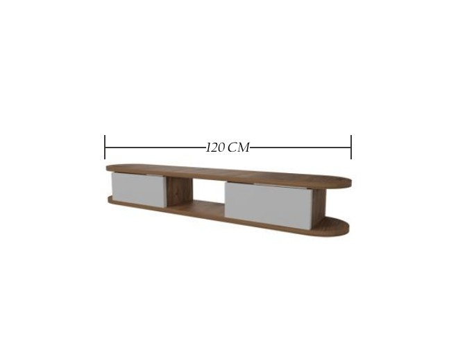 NET*TV SEHPASI DUVAR TİPİ YUVARLAK ÇAM BEYAZ 120CM