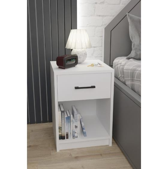 KOMİDİN BAŞUCU ÇEKMECELİ BEYAZ 41*41*55CM