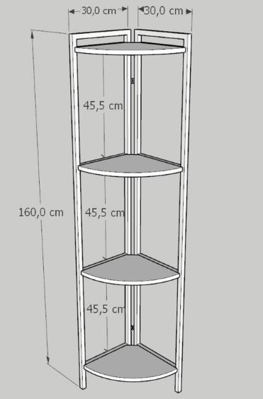 RAF TAKIMI KÖŞE 4 KATLI ÇAM 160CM