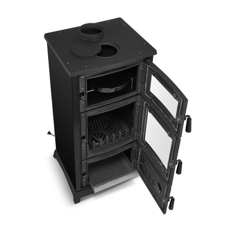 SOBA FIRINLI ŞÖMİNE SİYAH 660x412x987mm