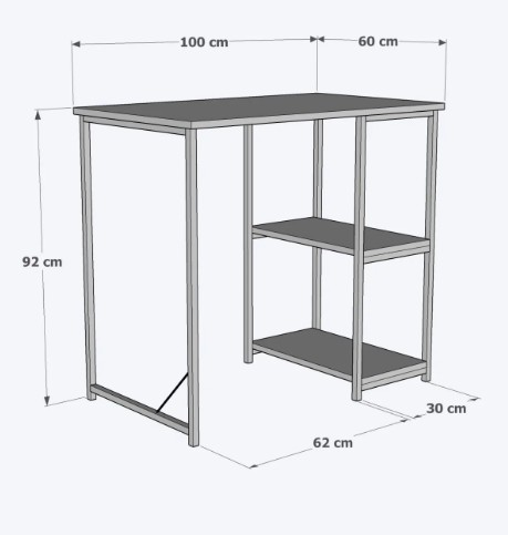 MAKİNE DÜZENLEYİCİ İKİ RAFLI BEYAZ 100*60*92CM