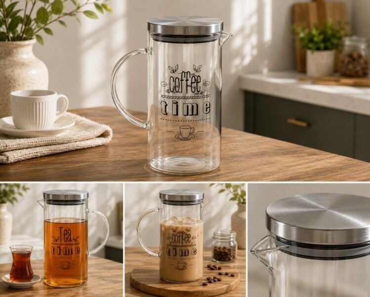 ÖLÇÜ KABI METAL KAPAKLI 1100 ML