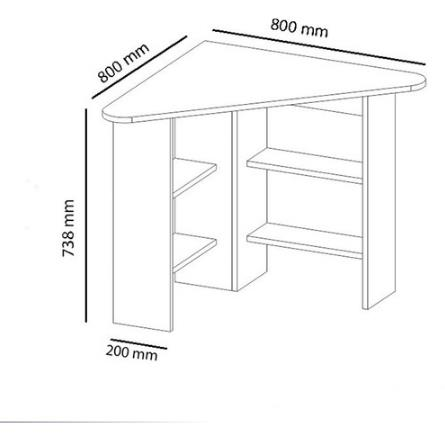 ÇALIŞMA MASASI KÖŞE İÇİN RAFLI BEYAZ 105*80*72CM