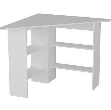 ÇALIŞMA MASASI KÖŞE İÇİN RAFLI BEYAZ 105*80*72CM