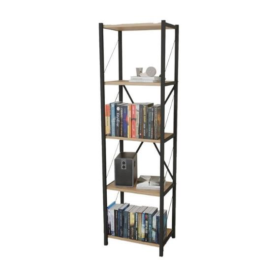 KİTAPLIK DEKORATİF 5 KATLI DAR ÇAM 150*40*30CM