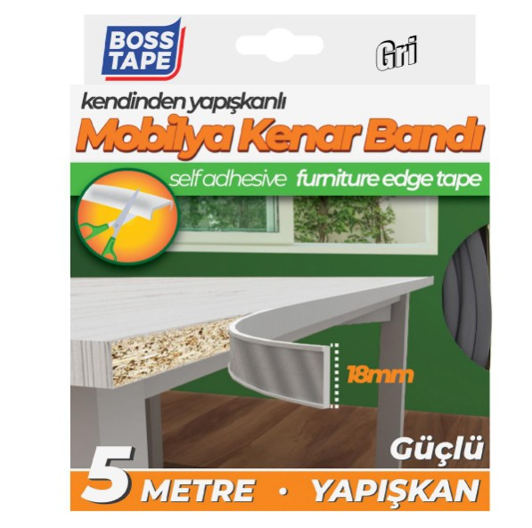 BANT MOBİLYA KENAR BANDI GRİ 18MMX5MT