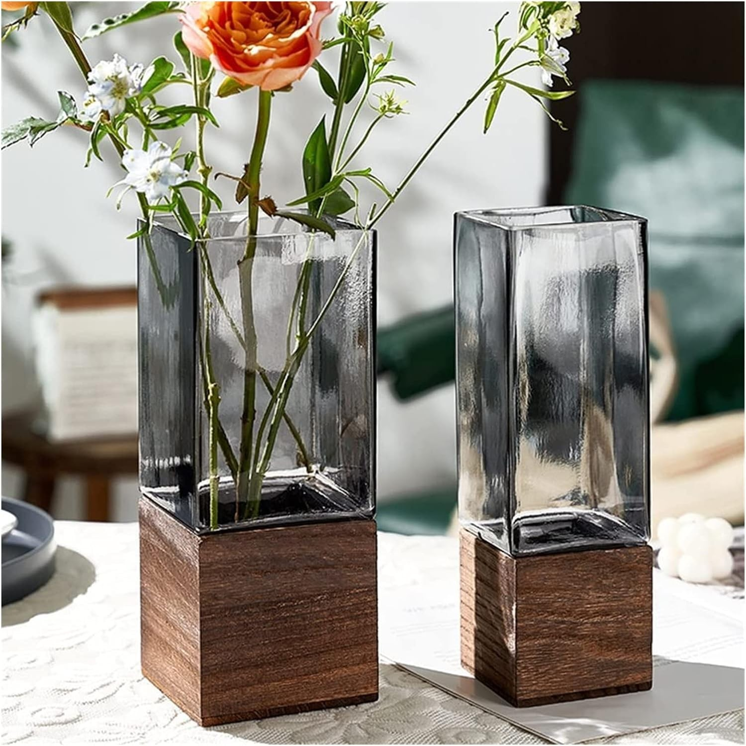 VAZO KARE İKİ RENK AHŞAP ALTLLIK 8*25