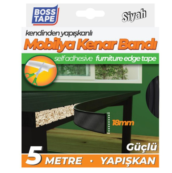 BANT MOBİLYA KENAR BANDI SİYAH 18MMX5MT