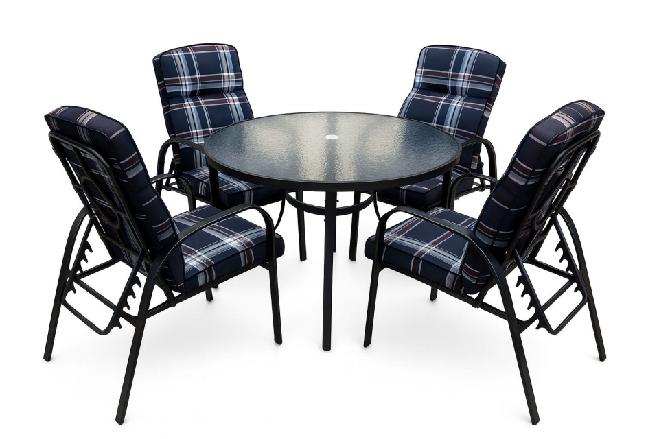 MASA SETİ KLASİK ÇİZGİ MİNDER ÇELİK 4 SNDLYE +MASA