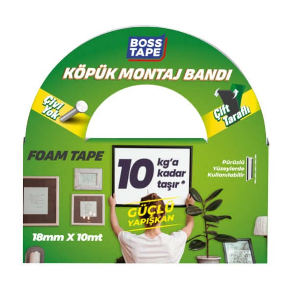 BANT KÖPÜK BANT ÇİFT TARAFLI SİYAH 18MMX10MT