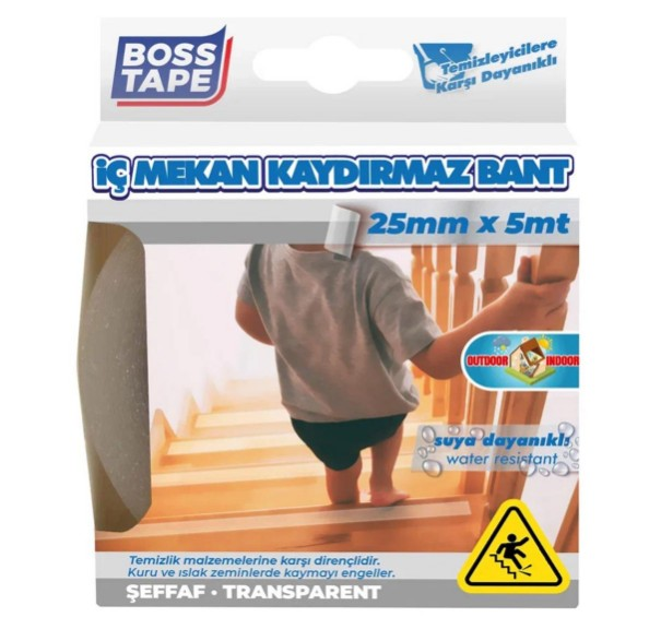 BANT İÇ MEKAN ŞEFFAF KAYDIRMAZ BANT 25MMX5MT