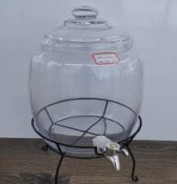 CAM SEBİL MUSLUKLU  METAL AYAKLI VAZO 20*14*35