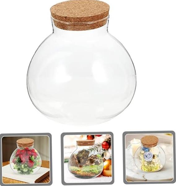 CAM TOMBİK MANTAR TIPA VAZO 10*10