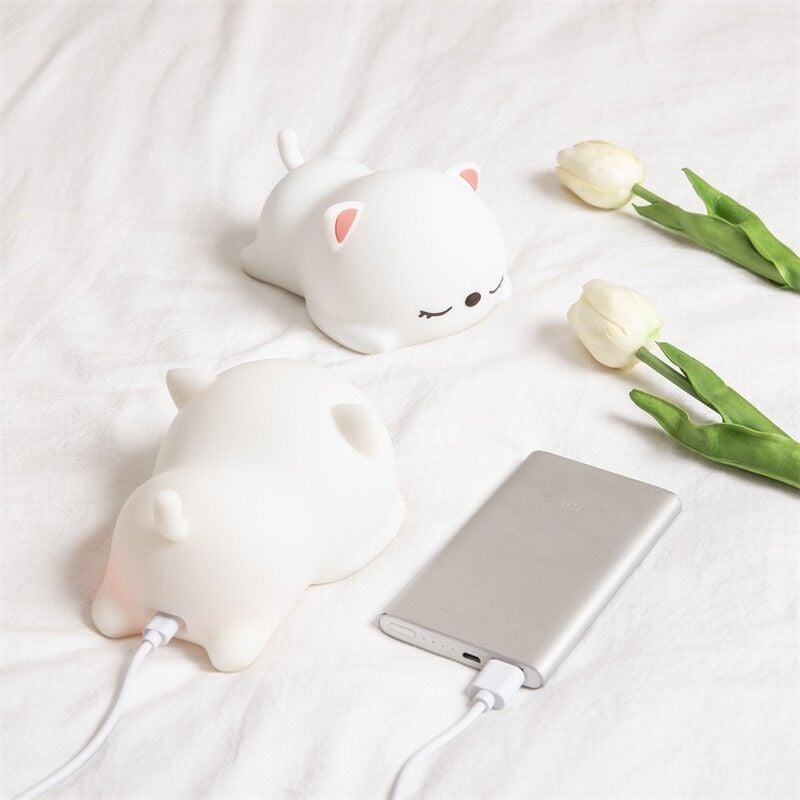 GECE LAMBASI SİLİKON KEDİ LED