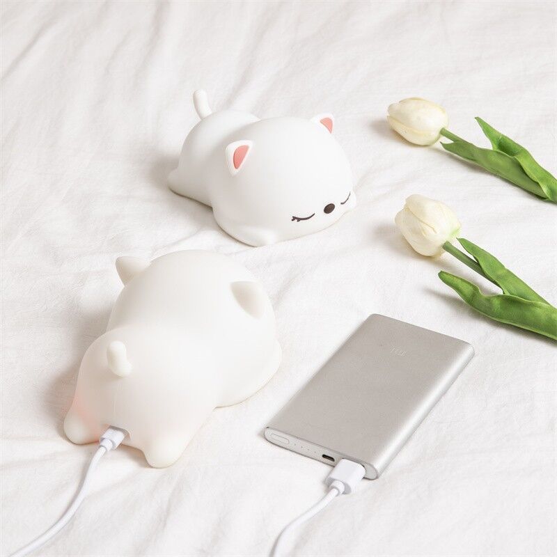 GECE LAMBASI SİLİKON KEDİ LED