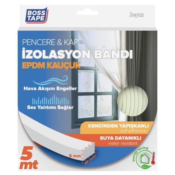 BANT EPDM PENCERE İZOLASYON BANDI BEYAZ 15MMX5MT