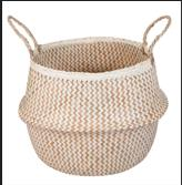 HASIR SEPET SAKSI YUVARLAK ZİKZAK DESEN KULPLU