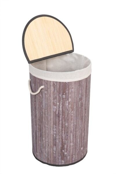 ÇAMAŞIR SEPETİ BAMBU YUVARLAK  KAPAKLI 55LT