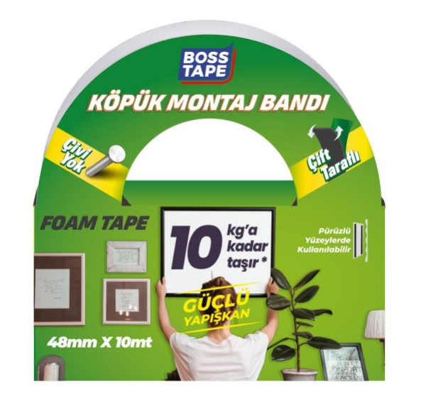 BANT KÖPÜK BANT ÇİFT TARAFLI SİYAH 48MMX10MT