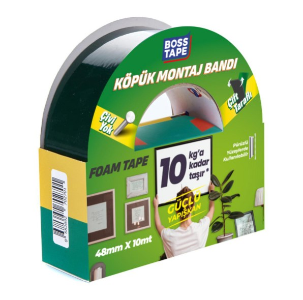 BANT KÖPÜK BANT ÇİFT TARAFLI SİYAH 48MMX10MT