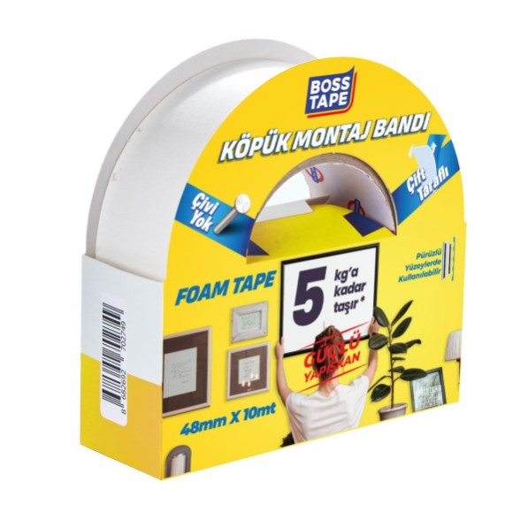 BANT KÖPÜK BANT ÇİFT TARAFLI BEYAZ 48MMX10MT