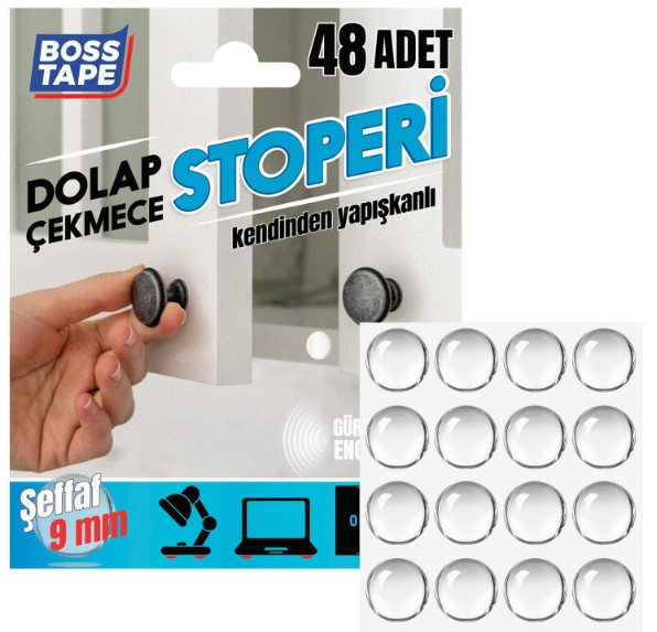 BANT DOLAP STOPERİ YAPIŞKANLI 9MMX48AD