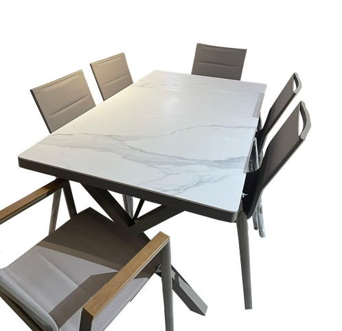 MASA SETİ MASA+6SAND KOLLU GRİ