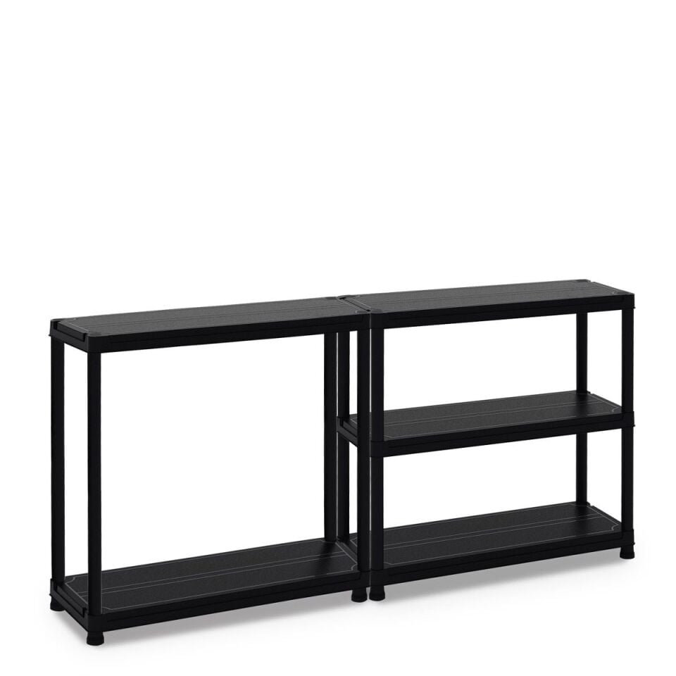 RAF ÜNİTESİ 4 KATLI GENİŞ PLASTİK SİYAH